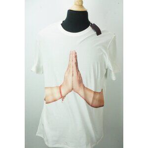 Isaia Napoli Corallino Hand Gesture “What Else Do You Want" T Shirt Sz L NEW